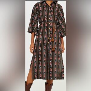 Elegant Striped tunic with Floral Accents